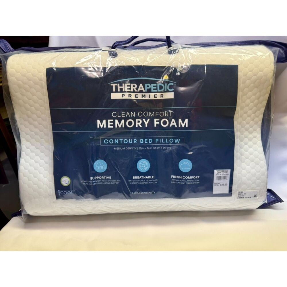 Therapedic Premier, Clean Comfort, Memory Foam Contour Pillow